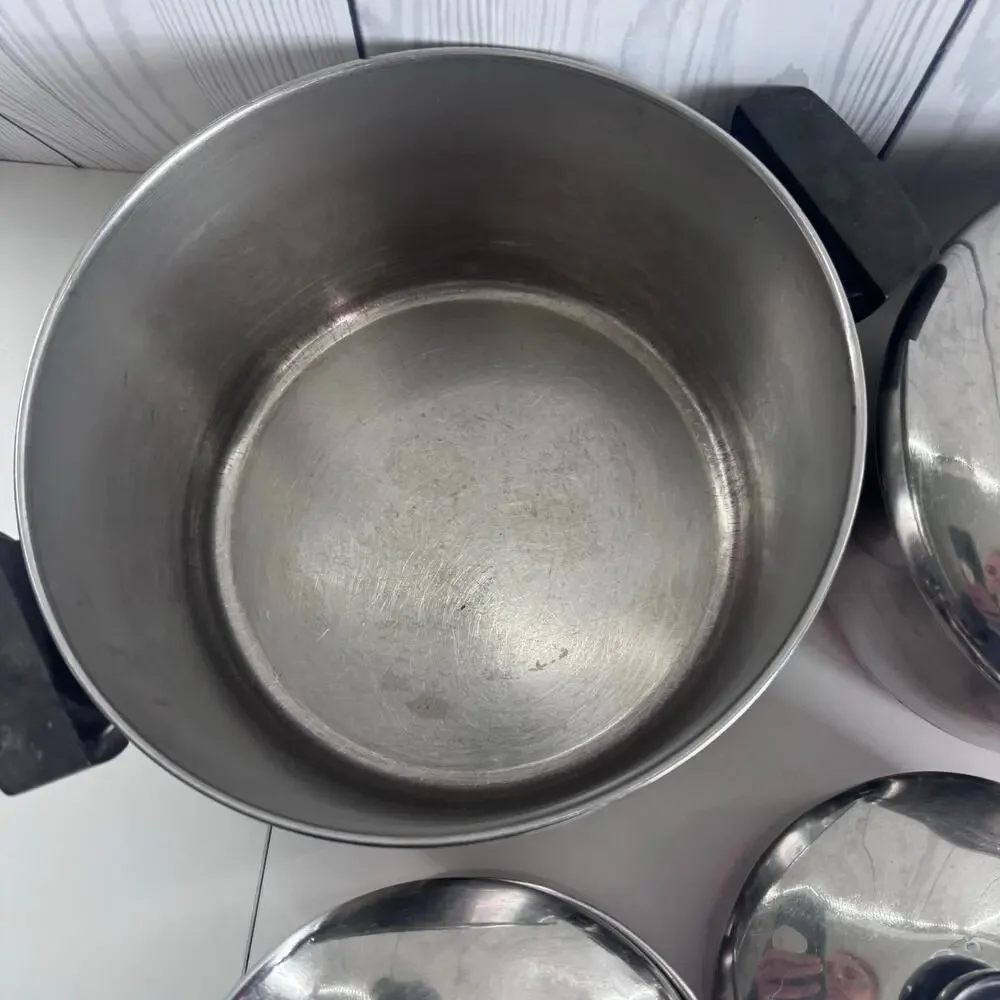 Vintage Revere Ware Copper Bottom Cookware Set 8 Pc Pots Pans Lids Clinton IL